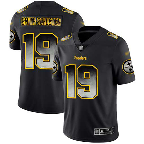 Men Pittsburgh Steelers Football #19 Limited Black JuJu Smith Schuster Smoke Fashion Nike NFL Jersey